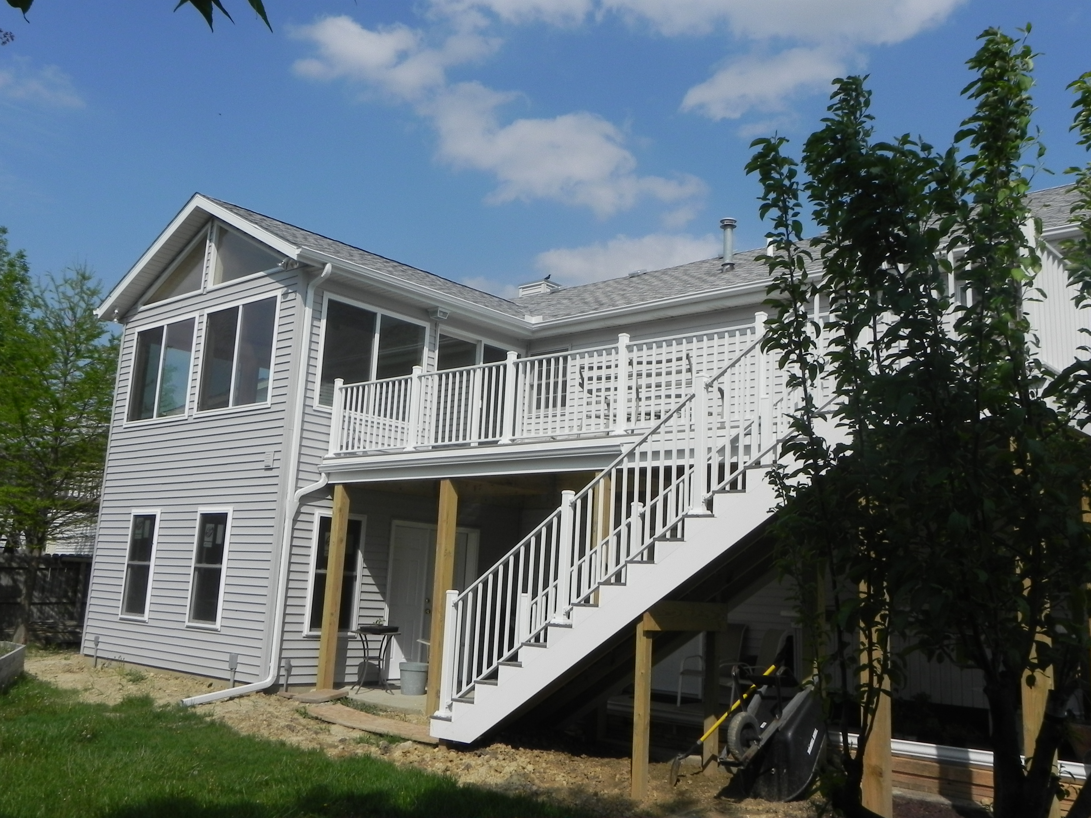 2 story room addition and deck