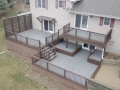 Multi level Trex deck and railing with privacy lattice