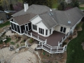 Trex deck and railing with screen porch