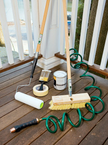 cleaning a deck equipment